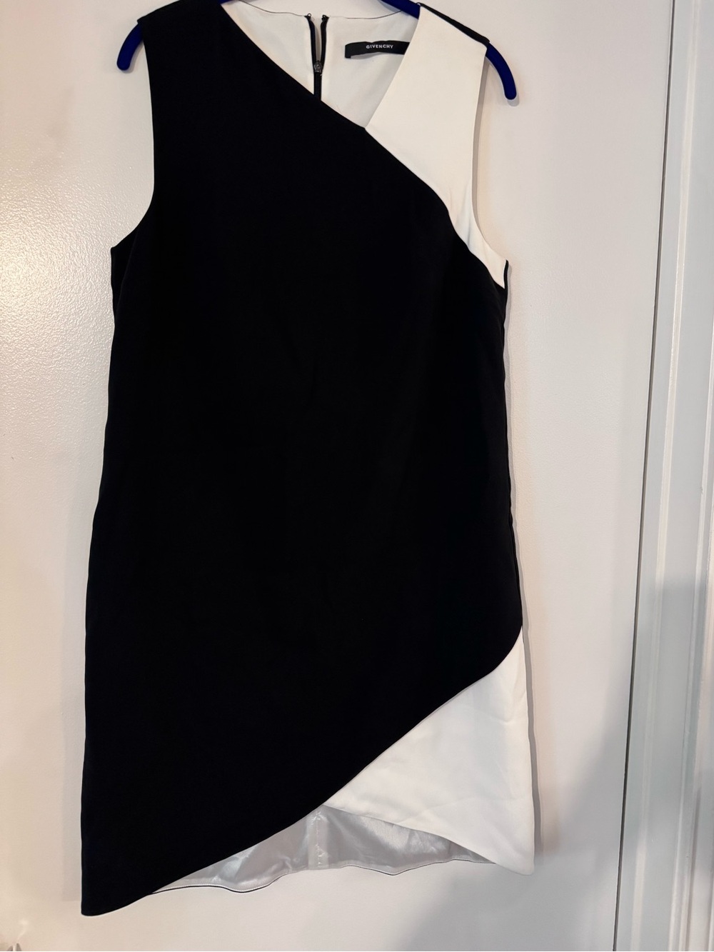 Givenchy Black and White Asymmetrical Sleeveless Dress